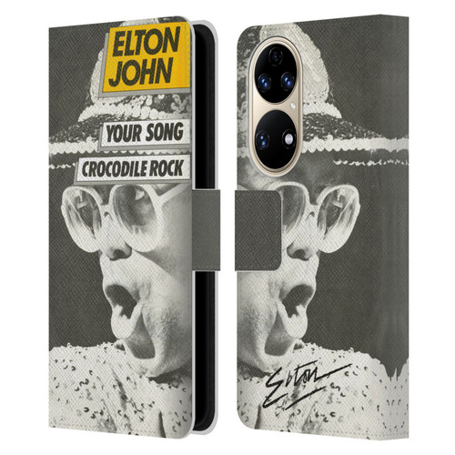 Elton John Artwork Your Song Single Leather Book Wallet Case Cover For Huawei P50
