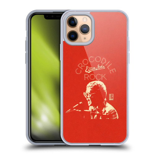 Elton John Artwork Crocodile Rock Single Soft Gel Case for Apple iPhone 11 Pro & MagSafe