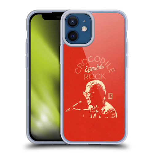 Elton John Artwork Crocodile Rock Single Soft Gel Case for Apple iPhone 12 Mini & MagSafe