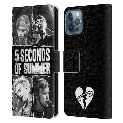 5 Seconds of Summer Posters Torn Papers 2 Leather Book Wallet Case Cover For Apple iPhone 12 / iPhone 12 Pro