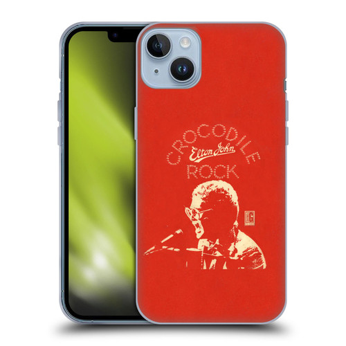 Elton John Artwork Crocodile Rock Single Soft Gel Case for Apple iPhone 14 Plus