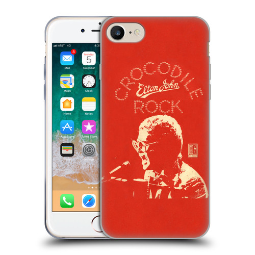 Elton John Artwork Crocodile Rock Single Soft Gel Case for Apple iPhone 7 / 8 / SE 2020 & 2022 & MagSafe
