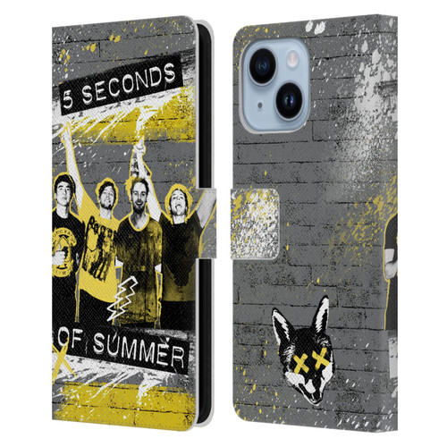 5 Seconds of Summer Posters Splatter Leather Book Wallet Case Cover For Apple iPhone 14 Plus