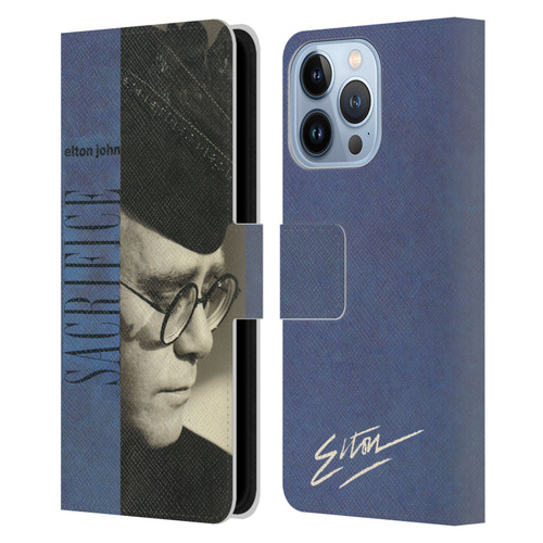Elton John Artwork Sacrifice Single Leather Book Wallet Case Cover For Apple iPhone 13 Pro