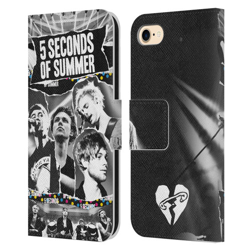 5 Seconds of Summer Posters Torn Papers 1 Leather Book Wallet Case Cover For Apple iPhone 7 / 8 / SE 2020 & 2022