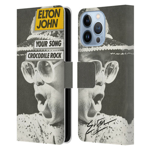 Elton John Artwork Your Song Single Leather Book Wallet Case Cover For Apple iPhone 13 Pro