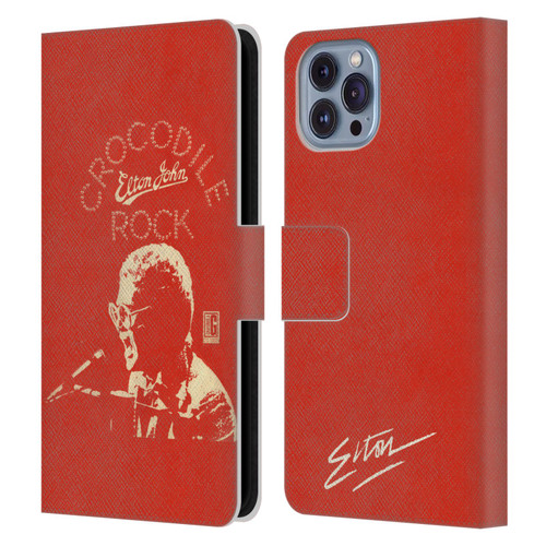 Elton John Artwork Crocodile Rock Single Leather Book Wallet Case Cover For Apple iPhone 14