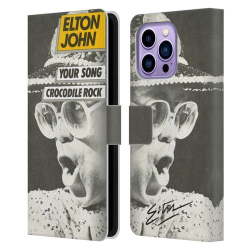 Elton John Artwork Your Song Single Leather Book Wallet Case Cover For Apple iPhone 14 Pro Max
