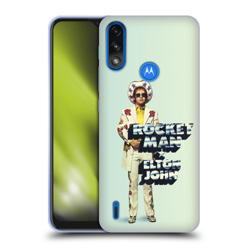 Elton John Artwork Rocket Man Single Soft Gel Case for Motorola Moto E7 Power / Moto E7i Power