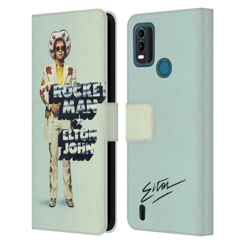 Elton John Artwork Rocket Man Single Leather Book Wallet Case Cover For Nokia G11 Plus