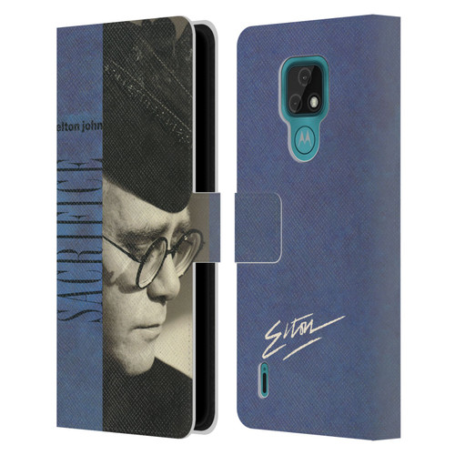 Elton John Artwork Sacrifice Single Leather Book Wallet Case Cover For Motorola Moto E7