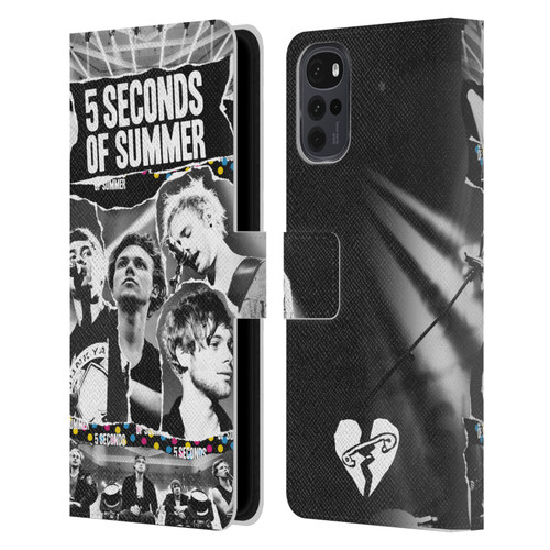 5 Seconds of Summer Posters Torn Papers 1 Leather Book Wallet Case Cover For Motorola Moto G22