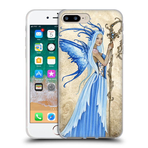 Amy Brown Elemental Fairies Blue Goddess Soft Gel Case for Apple iPhone 7 Plus / iPhone 8 Plus