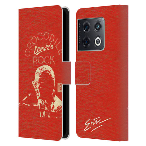 Elton John Artwork Crocodile Rock Single Leather Book Wallet Case Cover For OnePlus 10 Pro