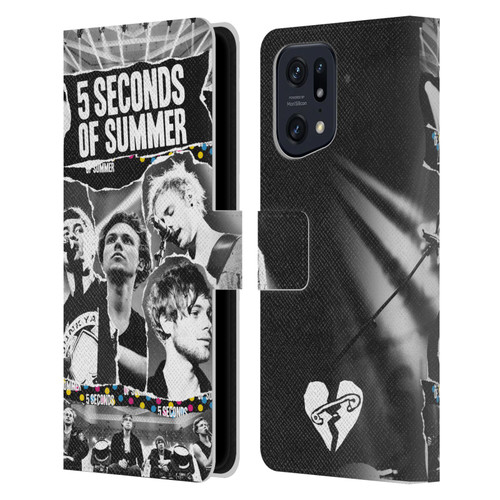 5 Seconds of Summer Posters Torn Papers 1 Leather Book Wallet Case Cover For OPPO Find X5