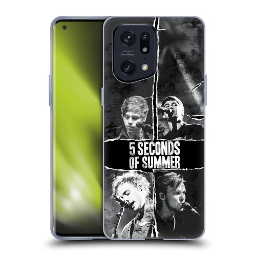 5 Seconds of Summer Posters Torn Papers 2 Soft Gel Case for OPPO Find X5 Pro