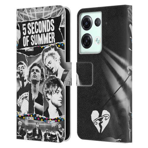 5 Seconds of Summer Posters Torn Papers 1 Leather Book Wallet Case Cover For OPPO Reno8 Pro