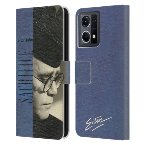 Elton John Artwork Sacrifice Single Leather Book Wallet Case Cover For OPPO Reno8 4G