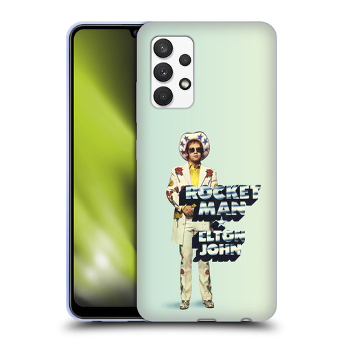 Elton John Artwork Rocket Man Single Soft Gel Case for Samsung Galaxy A32 (2021)