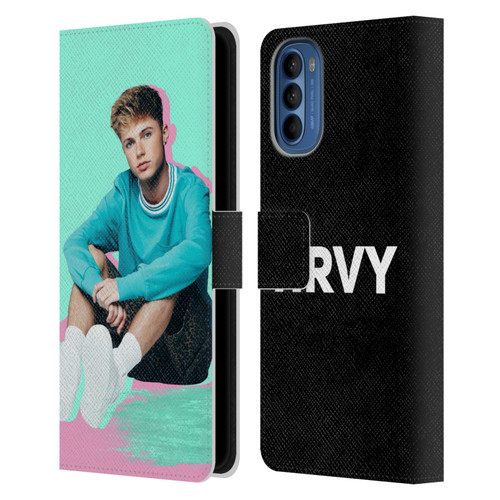 HRVY Graphics Calendar Leather Book Wallet Case Cover For Motorola Moto G41