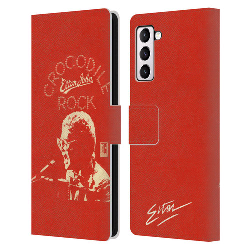 Elton John Artwork Crocodile Rock Single Leather Book Wallet Case Cover For Samsung Galaxy S21+ 5G