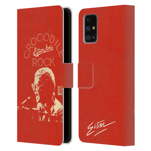 Elton John Artwork Crocodile Rock Single Leather Book Wallet Case Cover For Samsung Galaxy M31s (2020)