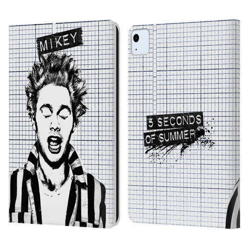 5 Seconds of Summer Solos Grained Mikey Leather Book Wallet Case Cover For Apple iPad Air 11 2020/2022/2024