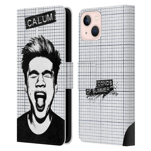 5 Seconds of Summer Solos Grained Calum Leather Book Wallet Case Cover For Apple iPhone 13