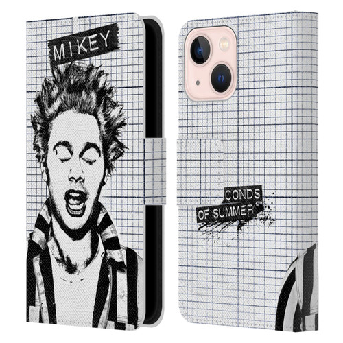 5 Seconds of Summer Solos Grained Mikey Leather Book Wallet Case Cover For Apple iPhone 13 Mini