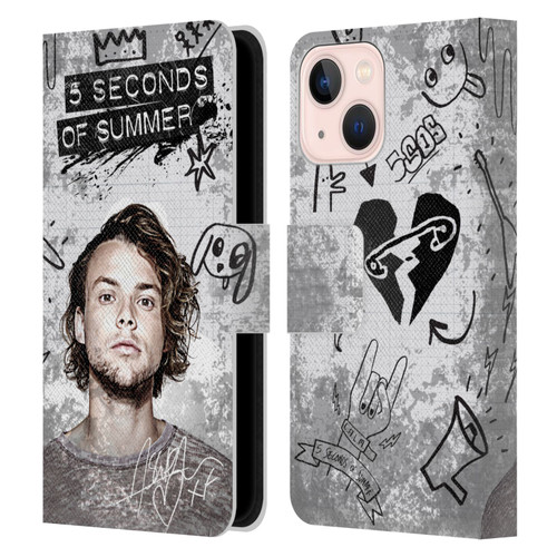 5 Seconds of Summer Solos Vandal Ashton Leather Book Wallet Case Cover For Apple iPhone 13 Mini