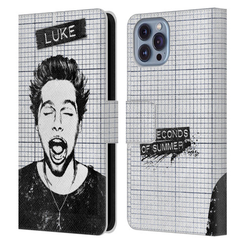 5 Seconds of Summer Solos Grained Luke Leather Book Wallet Case Cover For Apple iPhone 14