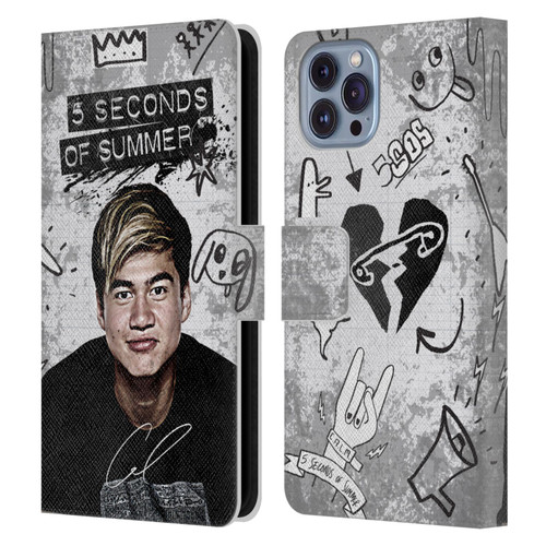 5 Seconds of Summer Solos Vandal Calum Leather Book Wallet Case Cover For Apple iPhone 14