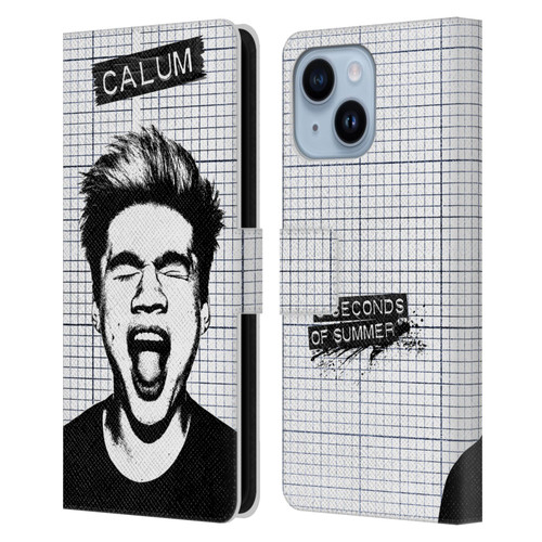 5 Seconds of Summer Solos Grained Calum Leather Book Wallet Case Cover For Apple iPhone 14 Plus