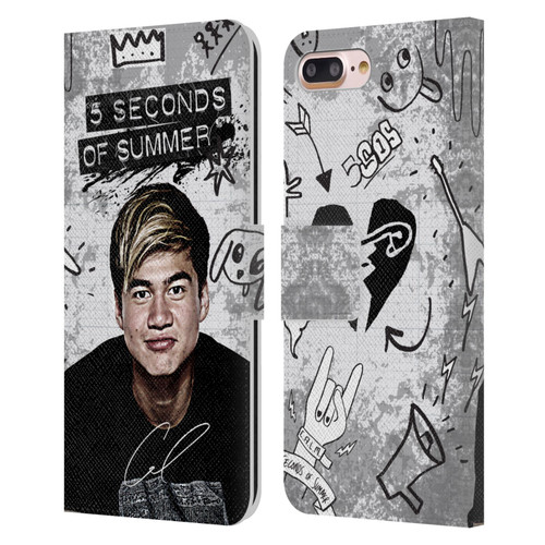 5 Seconds of Summer Solos Vandal Calum Leather Book Wallet Case Cover For Apple iPhone 7 Plus / iPhone 8 Plus