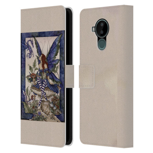 Amy Brown Pixies Bottom Of The Garden Leather Book Wallet Case Cover For Nokia C30