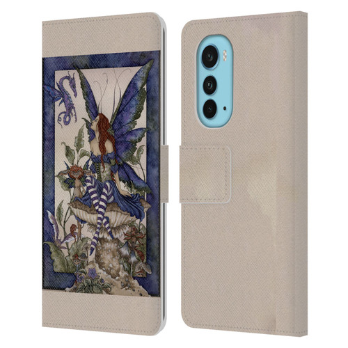 Amy Brown Pixies Bottom Of The Garden Leather Book Wallet Case Cover For Motorola Edge (2022)