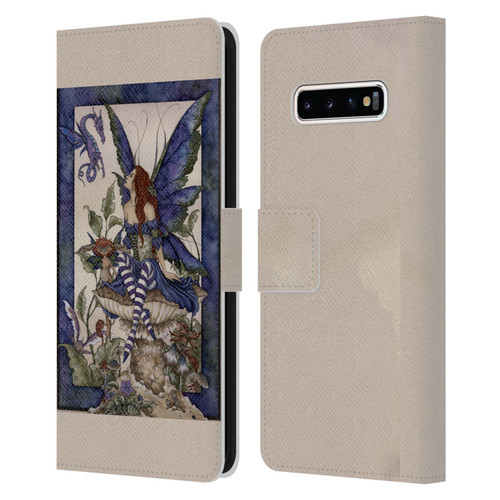 Amy Brown Pixies Bottom Of The Garden Leather Book Wallet Case Cover For Samsung Galaxy S10+ / S10 Plus