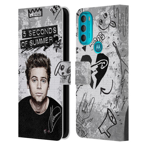 5 Seconds of Summer Solos Vandal Luke Leather Book Wallet Case Cover For Motorola Moto G71 5G