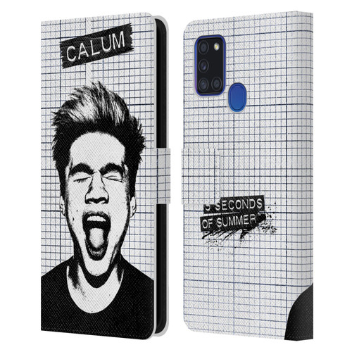 5 Seconds of Summer Solos Grained Calum Leather Book Wallet Case Cover For Samsung Galaxy A21s (2020)