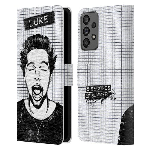 5 Seconds of Summer Solos Grained Luke Leather Book Wallet Case Cover For Samsung Galaxy A73 5G (2022)