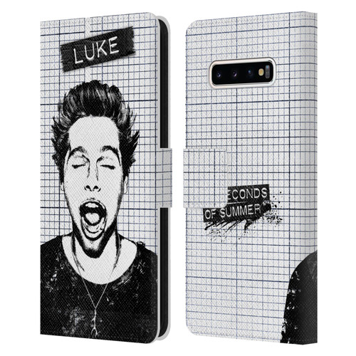 5 Seconds of Summer Solos Grained Luke Leather Book Wallet Case Cover For Samsung Galaxy S10+ / S10 Plus