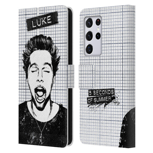 5 Seconds of Summer Solos Grained Luke Leather Book Wallet Case Cover For Samsung Galaxy S21 Ultra 5G