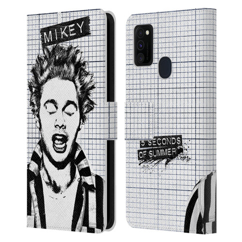 5 Seconds of Summer Solos Grained Mikey Leather Book Wallet Case Cover For Samsung Galaxy M30s (2019)/M21 (2020)