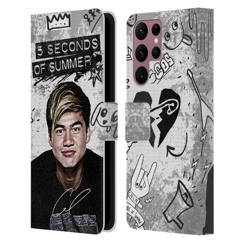5 Seconds of Summer Solos Vandal Calum Leather Book Wallet Case Cover For Samsung Galaxy S22 Ultra 5G