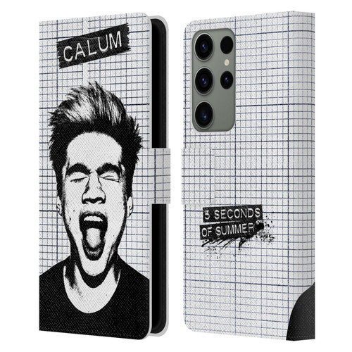 5 Seconds of Summer Solos Grained Calum Leather Book Wallet Case Cover For Samsung Galaxy S23 Ultra 5G