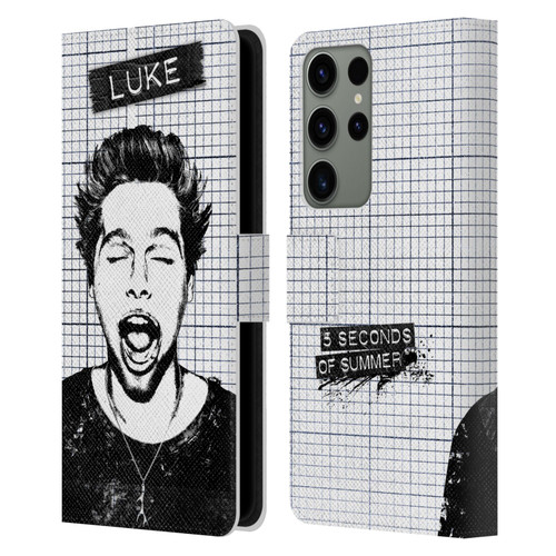 5 Seconds of Summer Solos Grained Luke Leather Book Wallet Case Cover For Samsung Galaxy S23 Ultra 5G