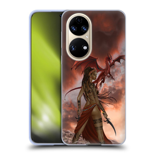 Nene Thomas Art African Warrior Woman & Dragon Soft Gel Case for Huawei P50