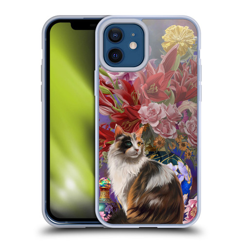 Nene Thomas Art Cat With Bouquet Of Flowers Soft Gel Case for Apple iPhone 12 / iPhone 12 Pro