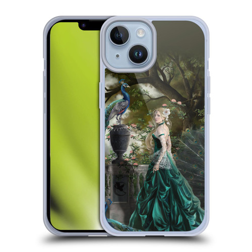Nene Thomas Art Peacock & Princess In Emerald Soft Gel Case for Apple iPhone 14