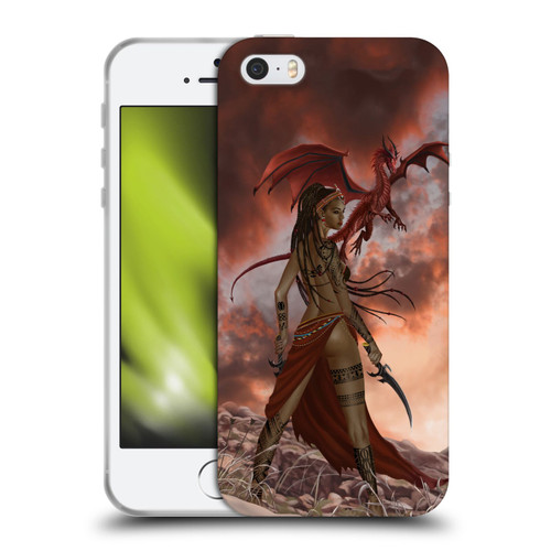 Nene Thomas Art African Warrior Woman & Dragon Soft Gel Case for Apple iPhone 5 / 5s / iPhone SE 2016